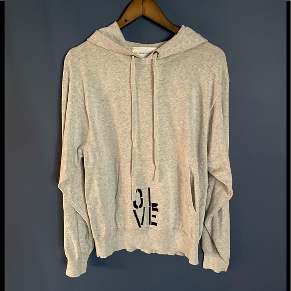 Kerri Rosenthal Hooded LOVE Sweatshirt with Front Pocket - Picture 1 of 1